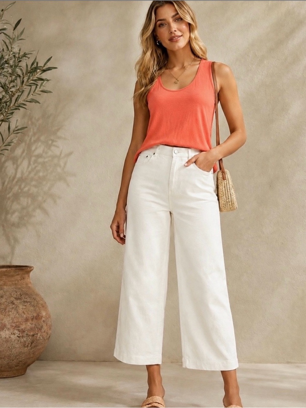 J. JILL WEAREVER SLEEVELESS KNIT TANK TOP L/XL CORAL FALL LAYER COASTAL CAREER